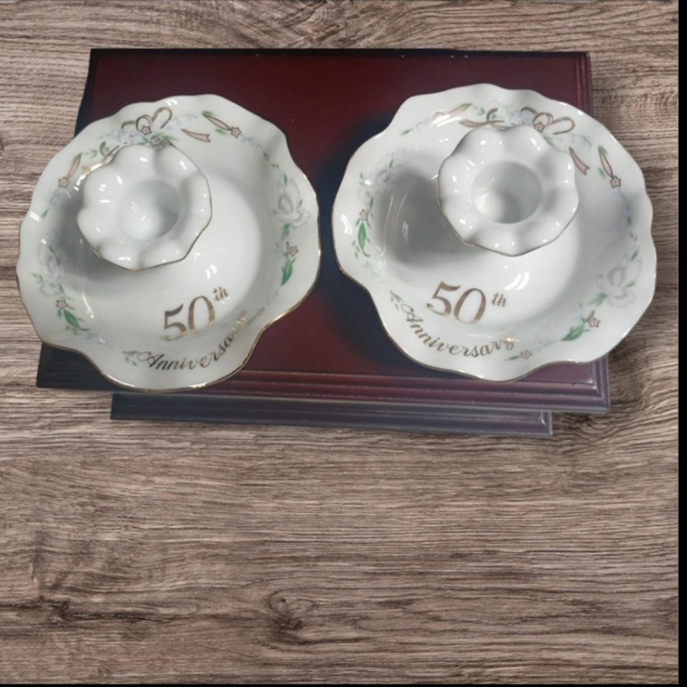 Lefton 50th Anniversary Candle Holders